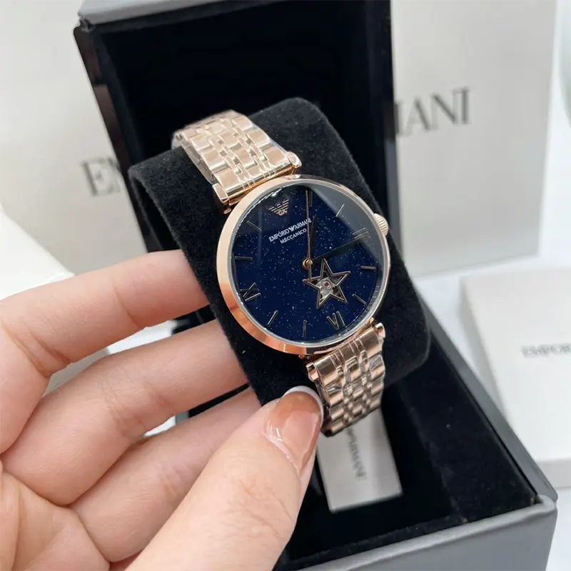 Emporio Armani Automatic Blue Dial Ladies Watch- AR60043